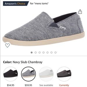 NWT TOMS Men Pico Navy Slub Chambray - 10.5
